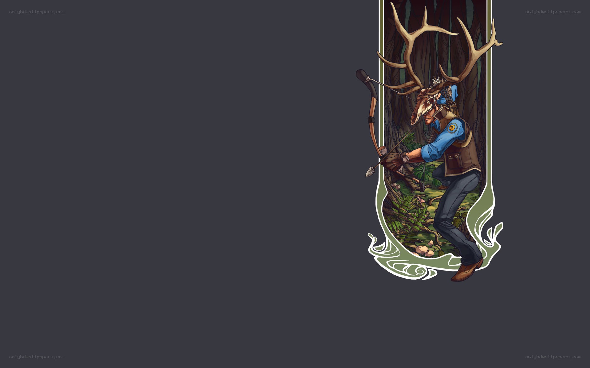 archer with deer skull mask