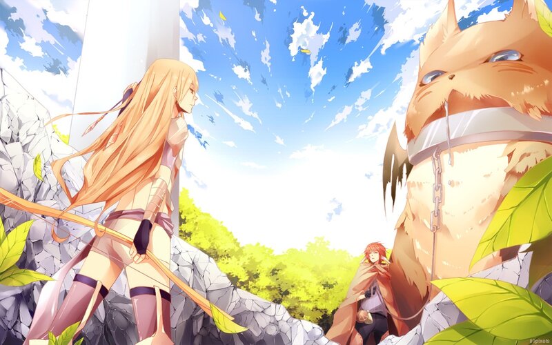 archer with giant fox companion