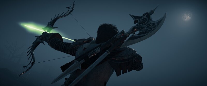 Archer with Glowing Arrow — Dark Blue