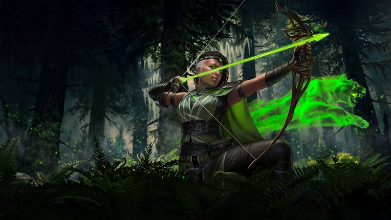 Archer with Glowing Arrow — Green