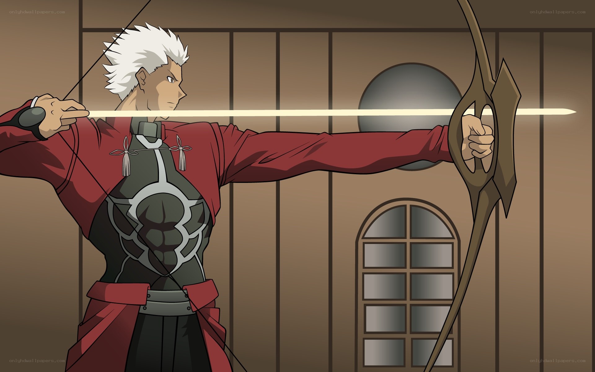 archer with glowing arrow