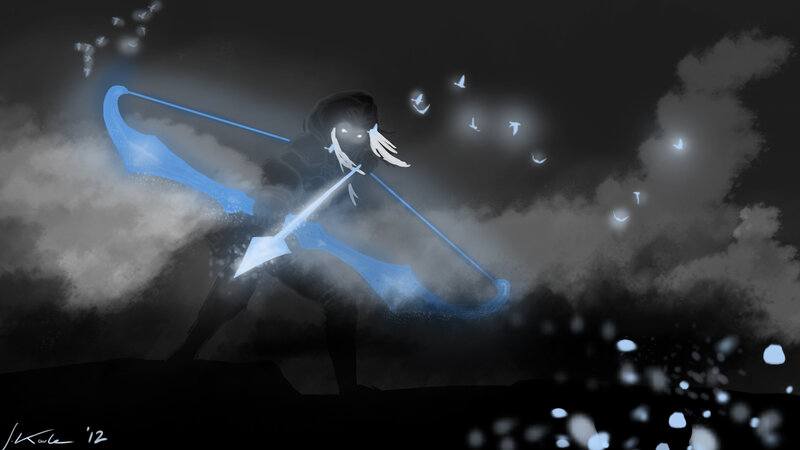 Archer with Glowing Bow — Blue