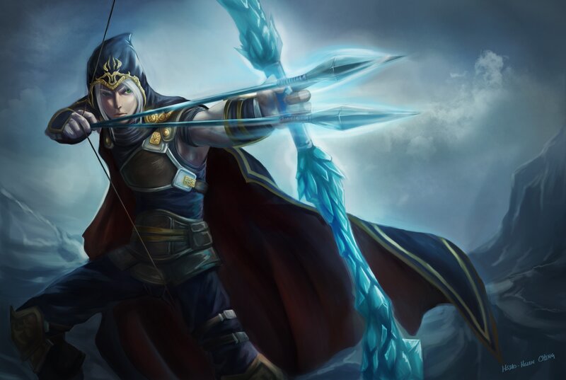 Archer with Ice Bow — Blue, Dramatic