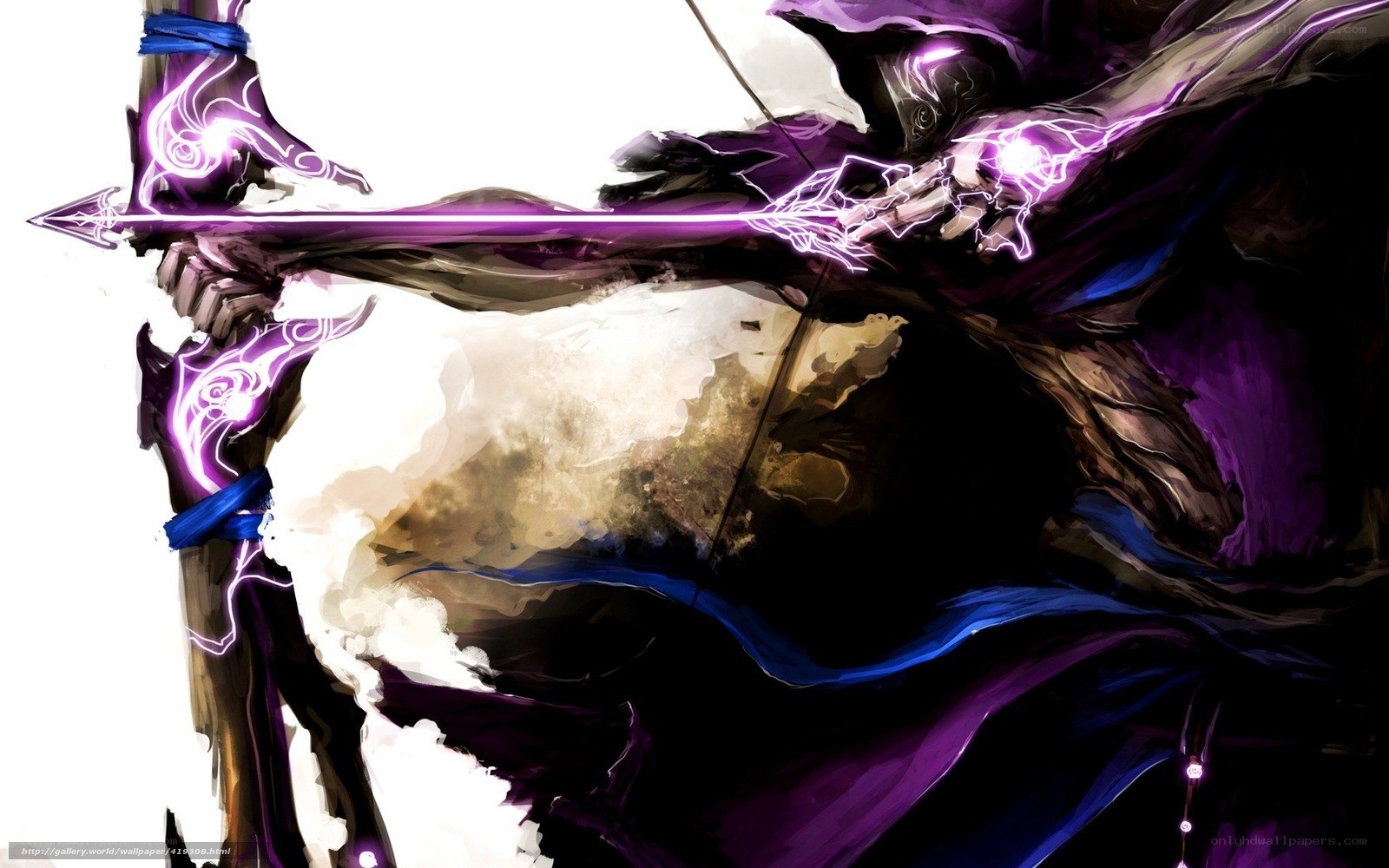 archer with purple energy bow