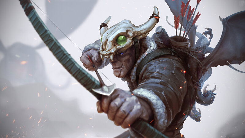 archer with skull mask