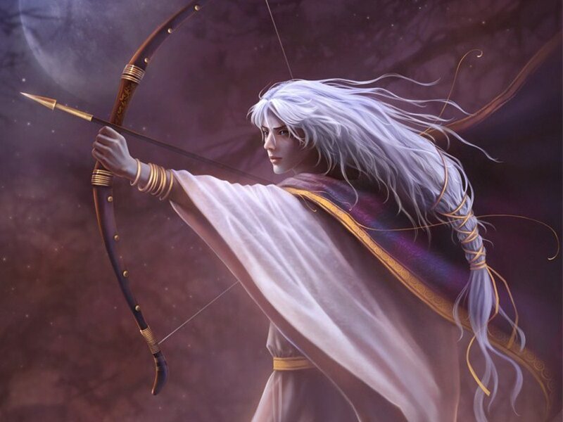 Archer with White Hair — Dramatic, Night