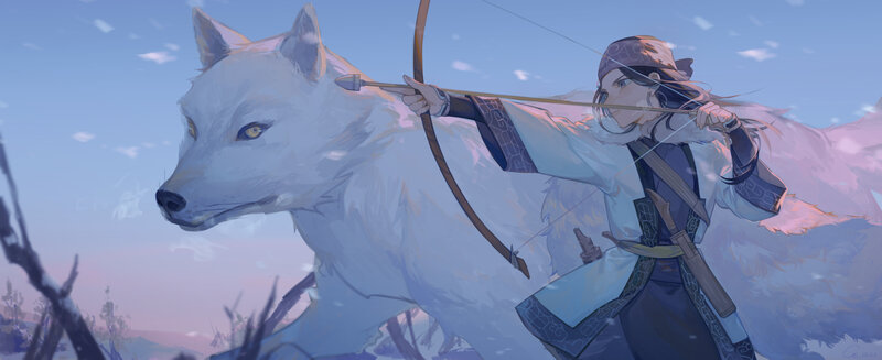 Archer with White Wolf