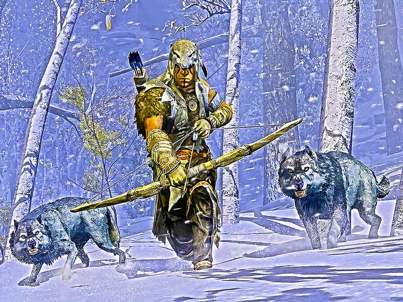 Archer with Wolves