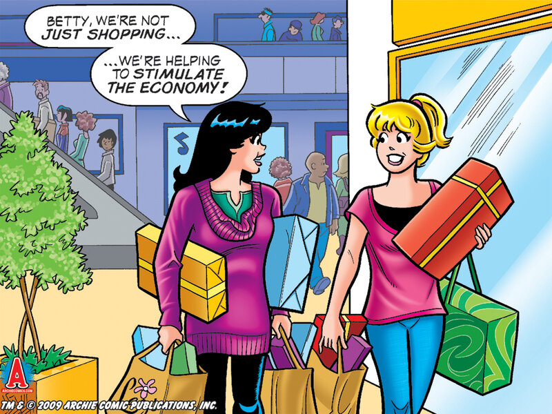 Archie comic shopping scene