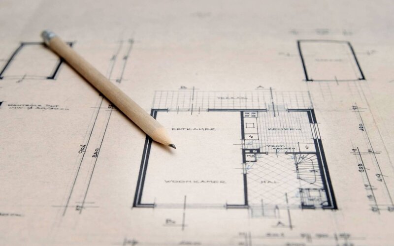 Architectural Blueprint — Beige, Neutral, Photograph