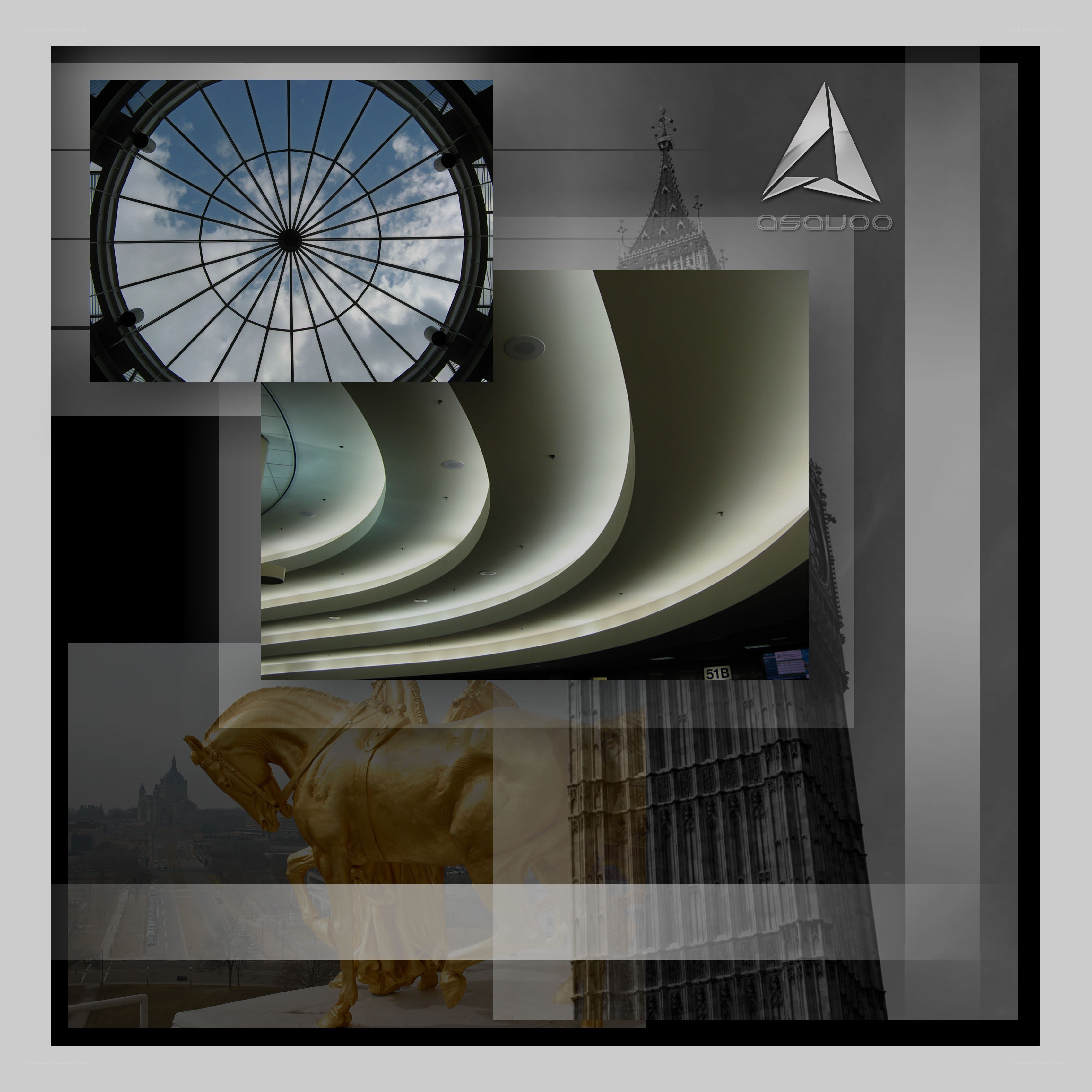 architectural collage with watermark
