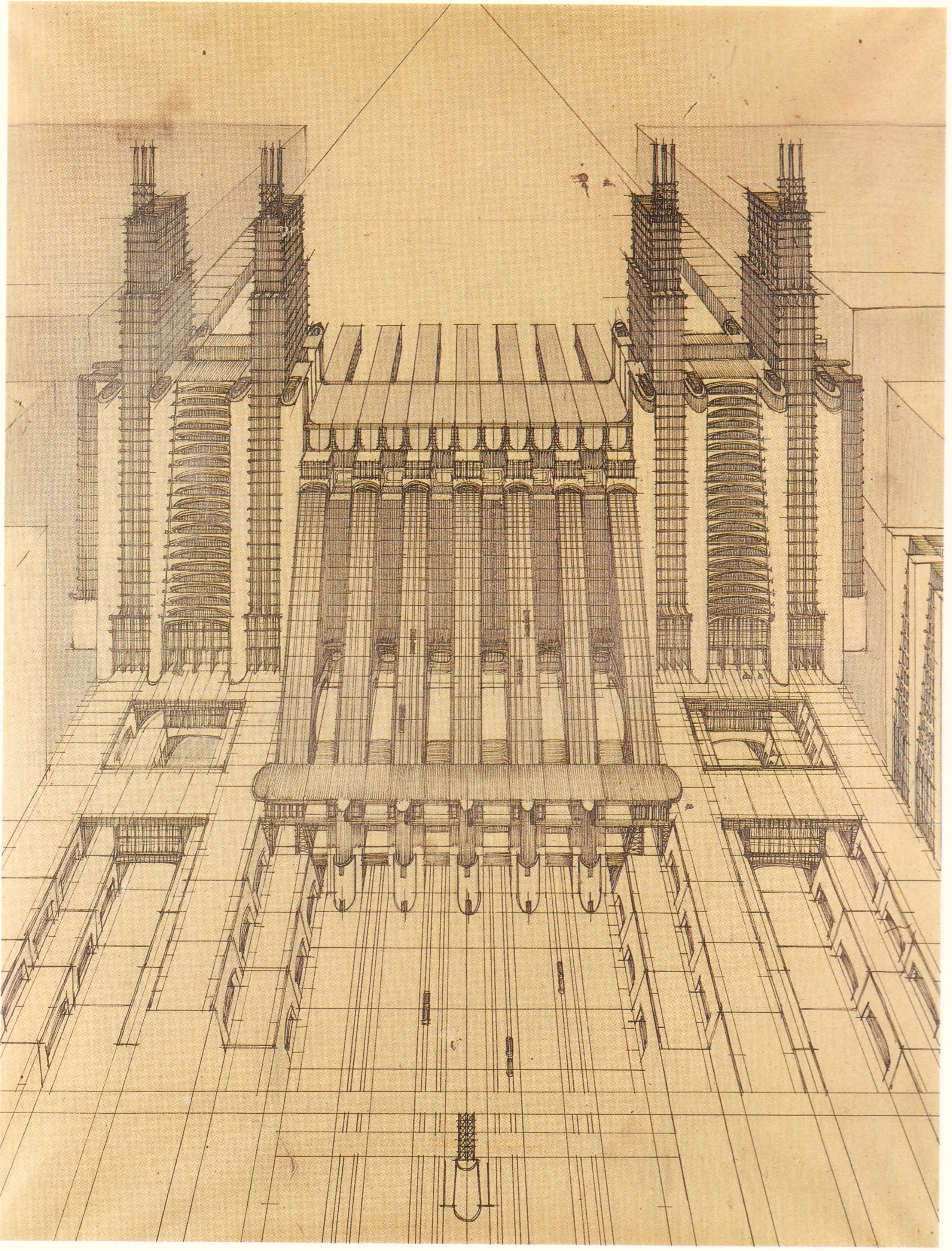 Architectural drawing of a building
