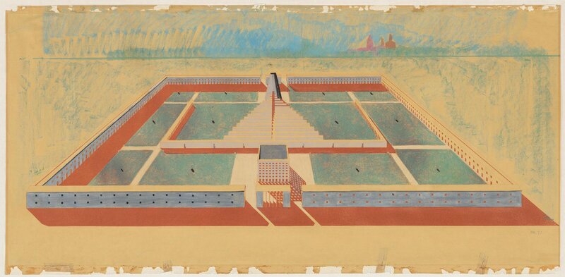 architectural drawing of a temple complex
