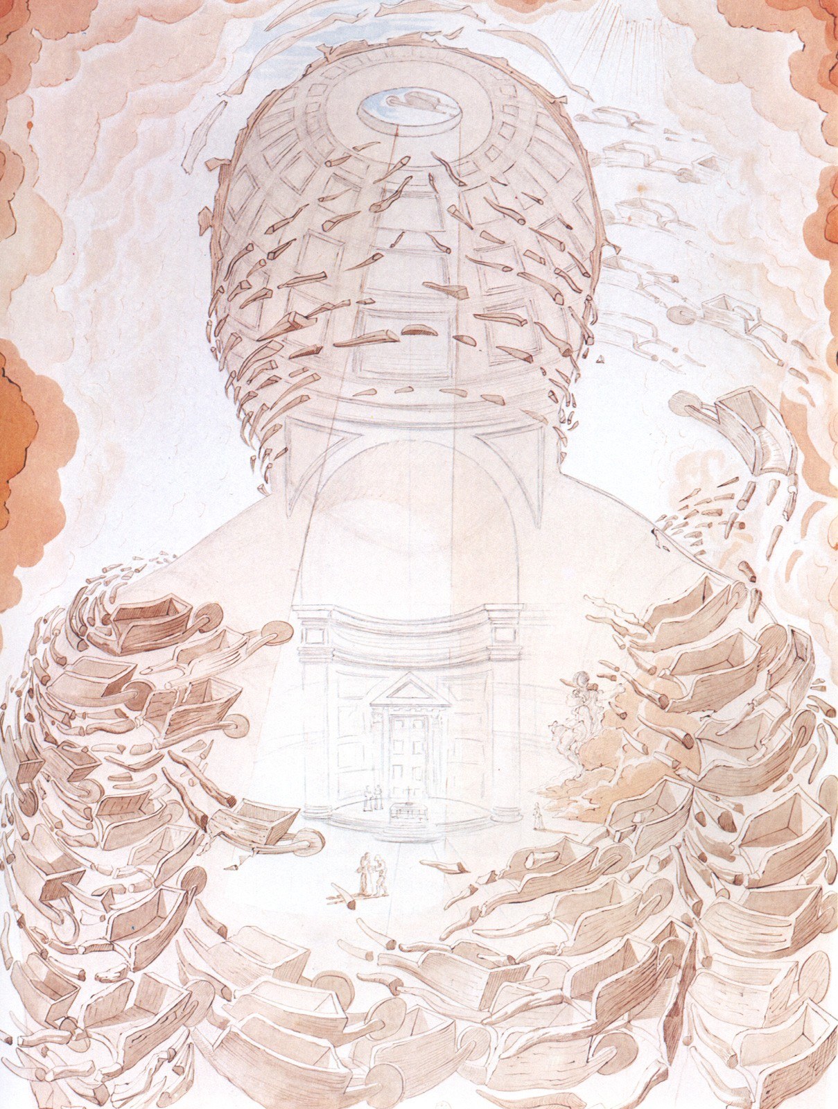 Architectural fantasy drawing