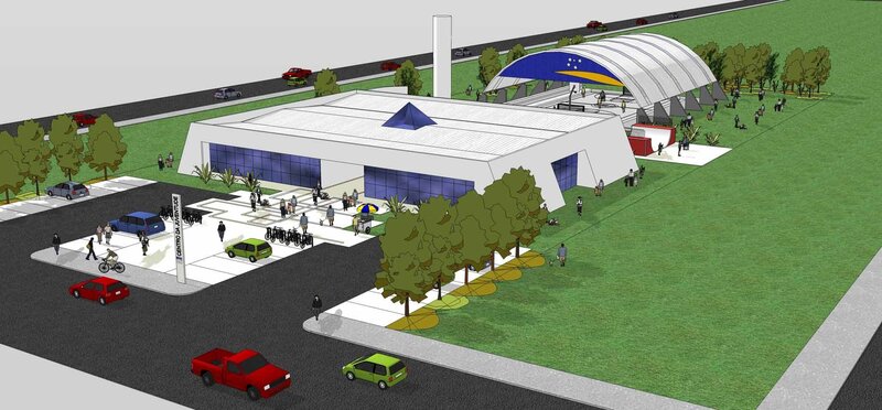 Architectural rendering of a community center