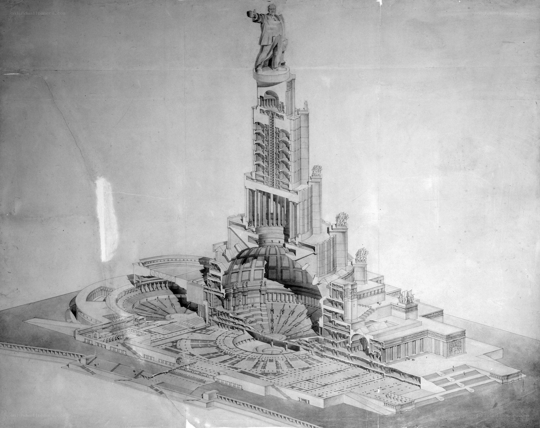Architectural rendering of a monument