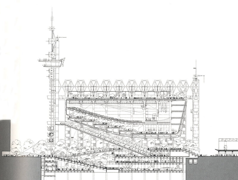Architectural section of a modern building