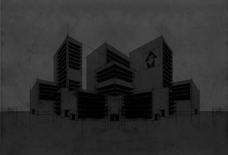 architectural sketch of buildings