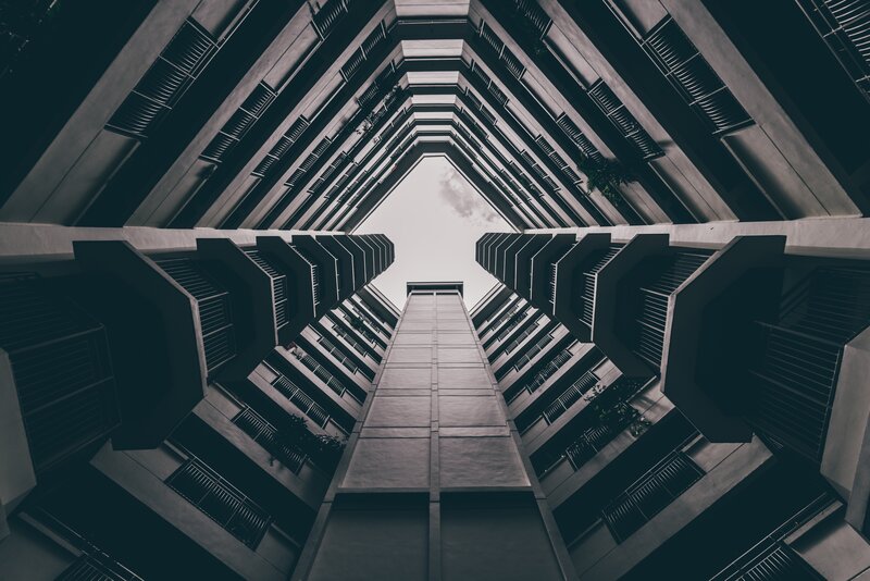 architectural symmetry from below