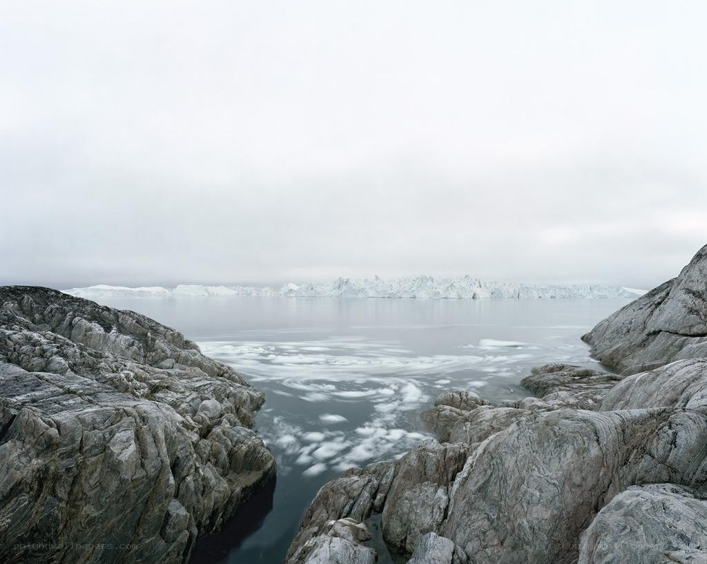 Arctic ice and rocky shore