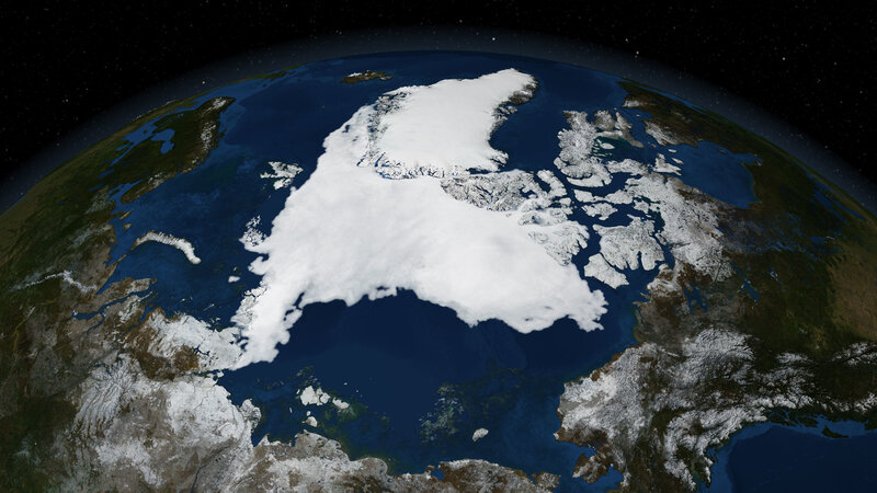 Arctic ice cap from space