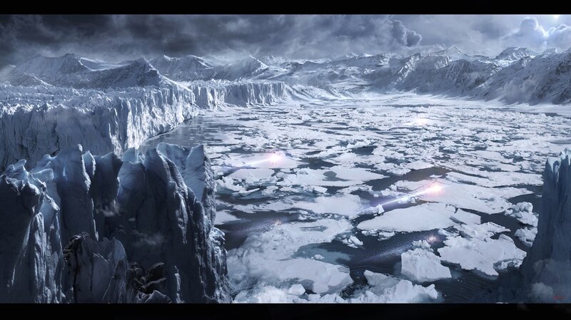 Arctic ice field landscape