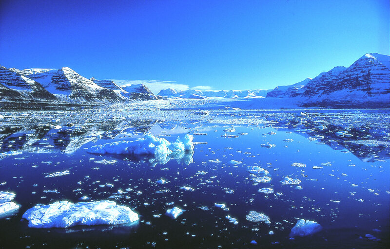 Arctic ice floes and mountains