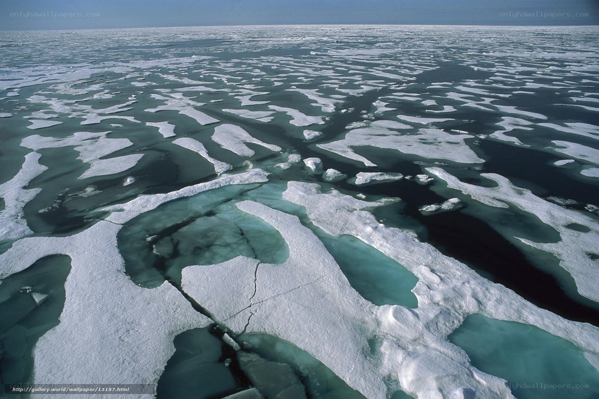 Arctic ice floes from above