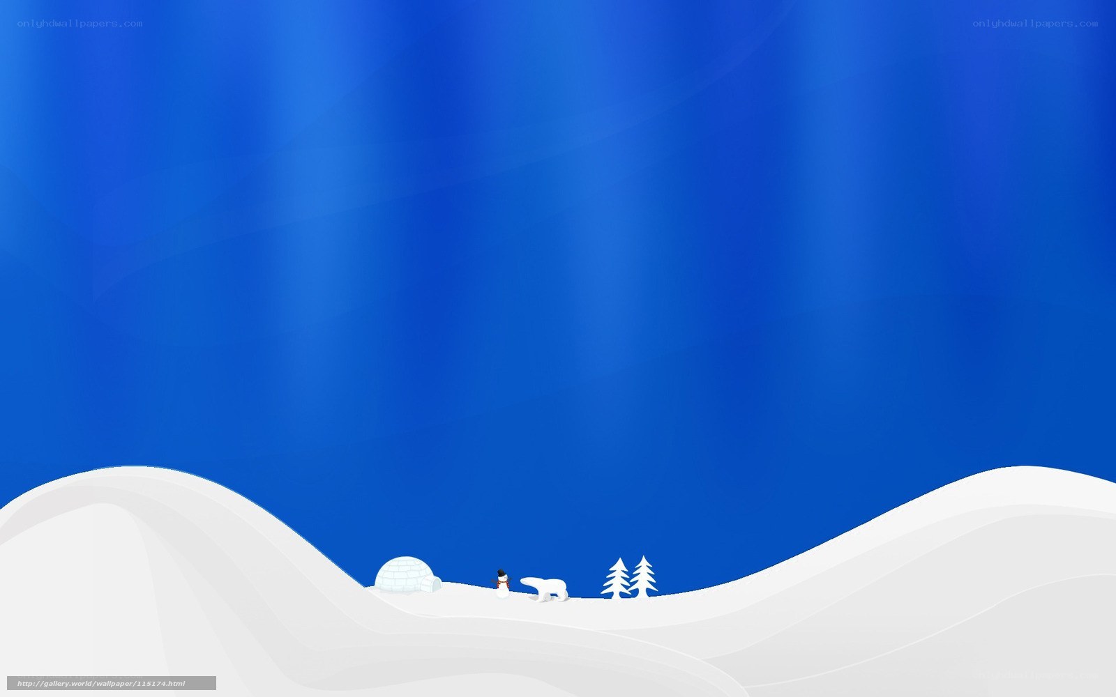 Arctic landscape with igloo