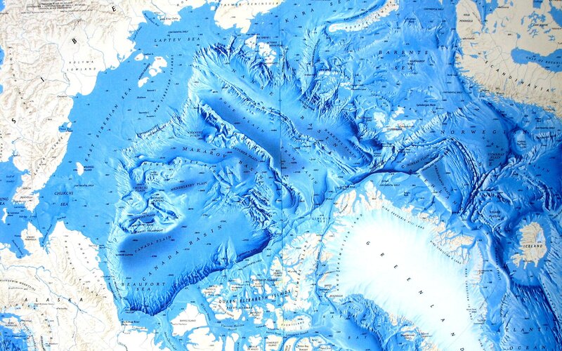 Arctic Ocean bathymetry map