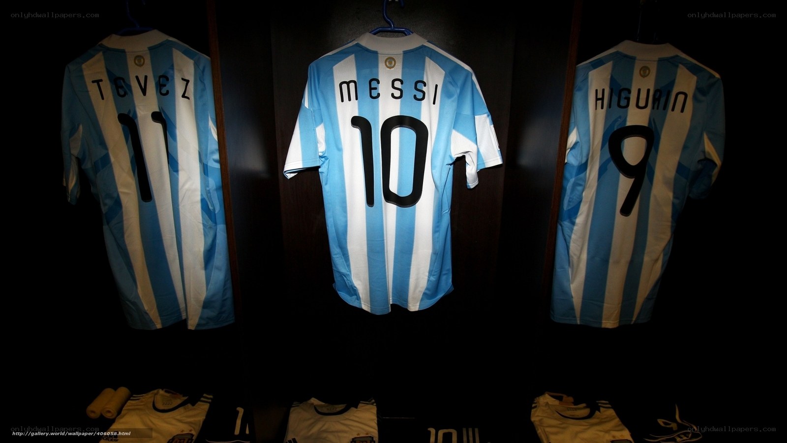 Argentina jerseys in locker room