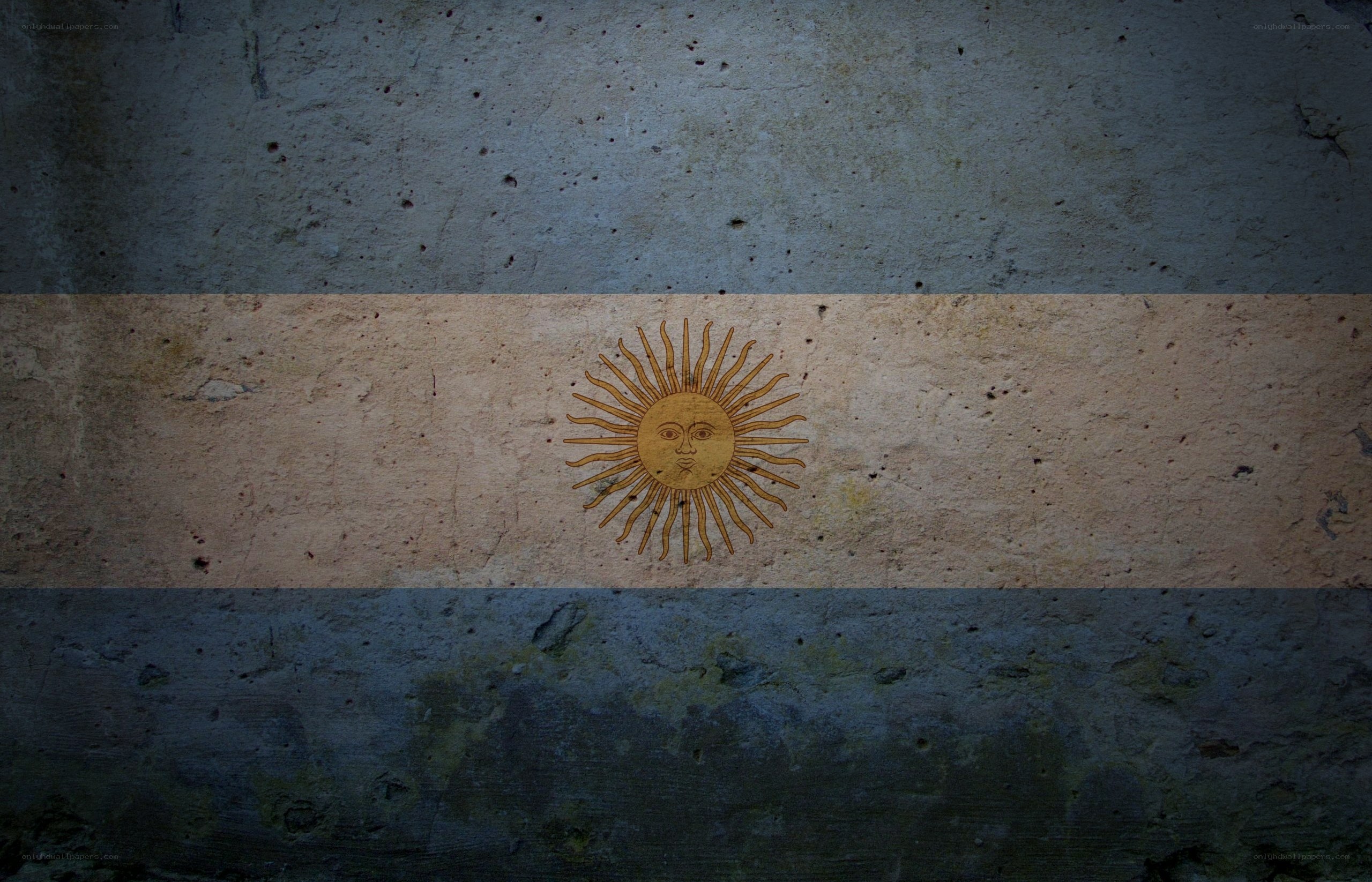 Argentine flag on textured wall