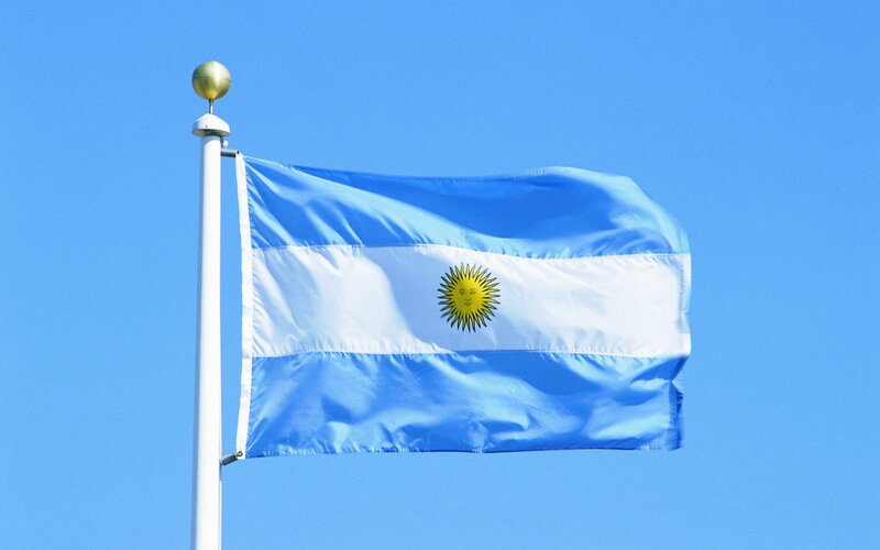Argentine Flag Waving — Blue