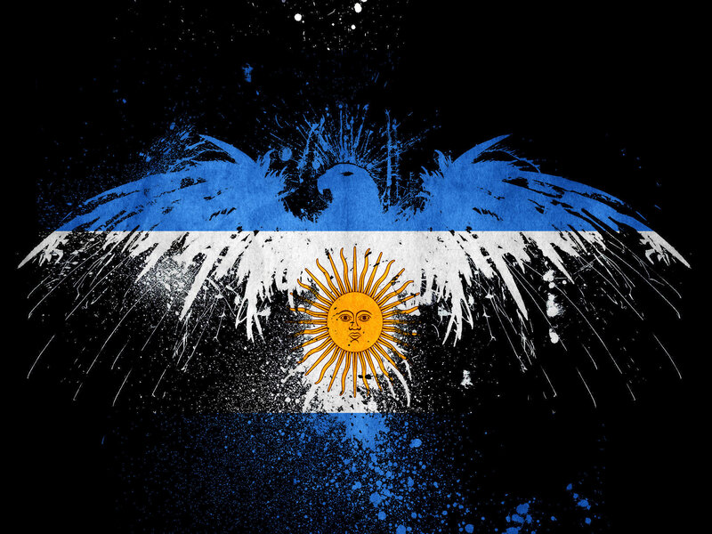 Argentine flag with grunge effect