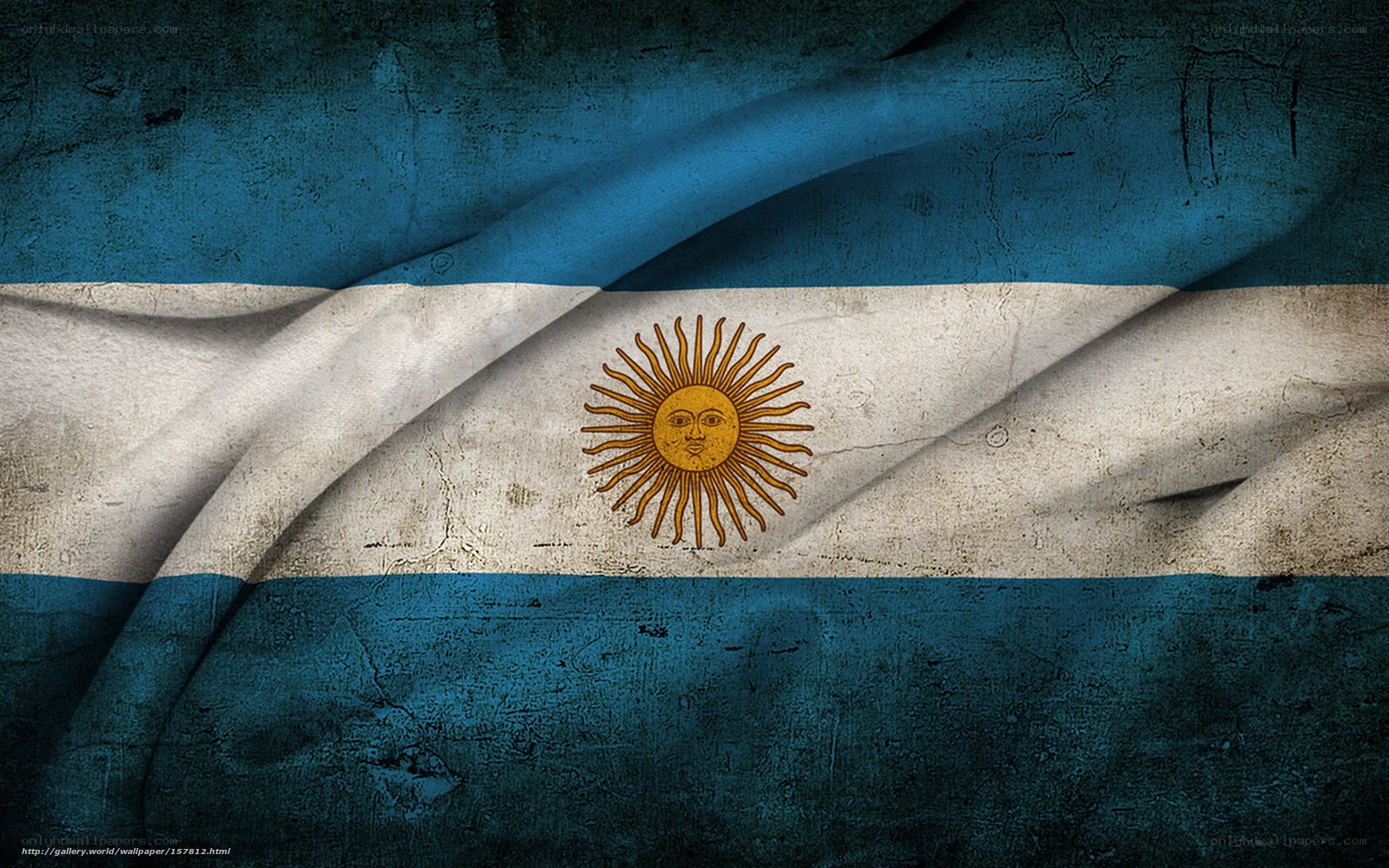Argentine flag with grunge texture
