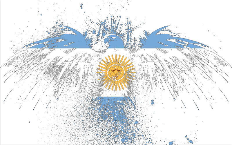 Argentine flag with sun and eagle