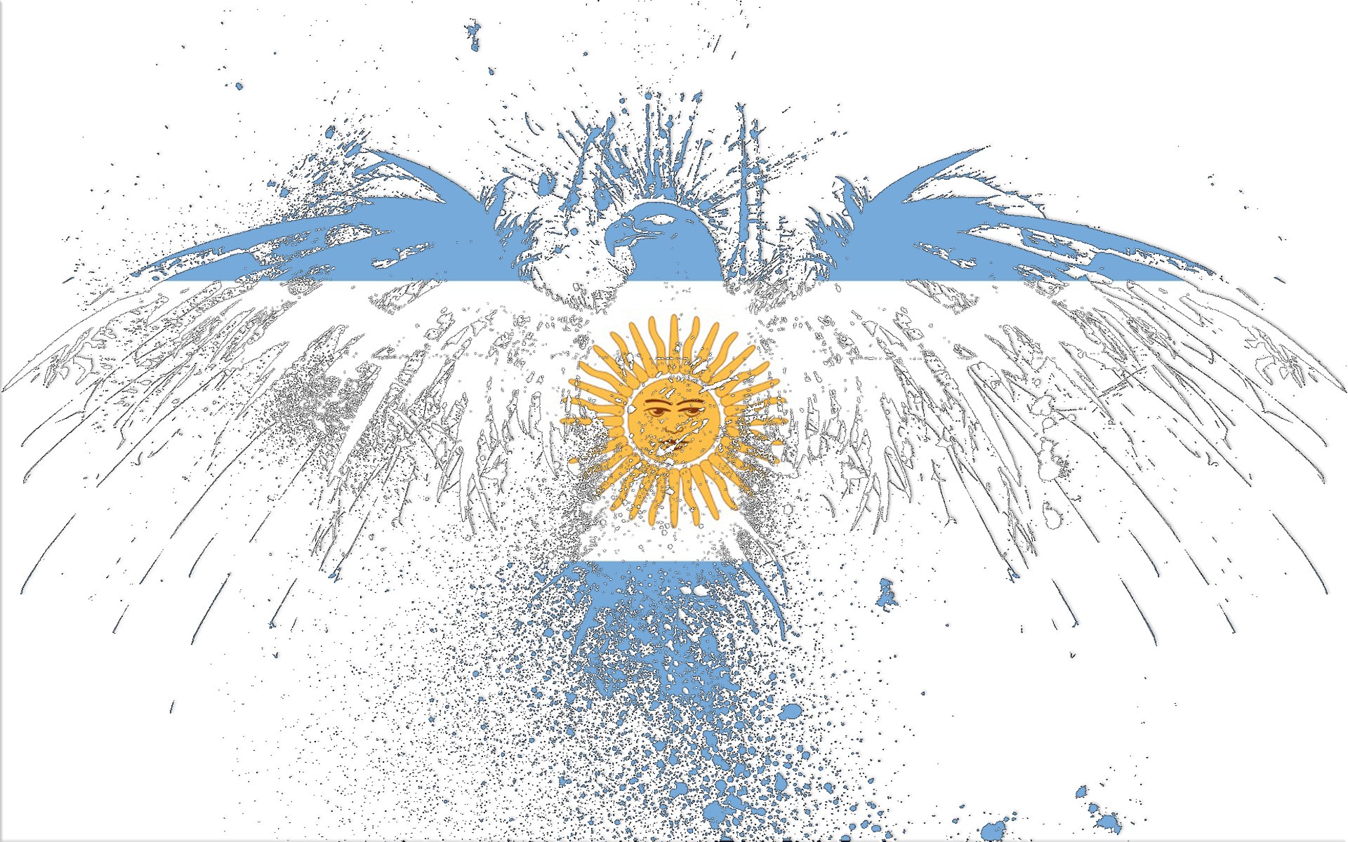 Argentine flag with sun and eagle