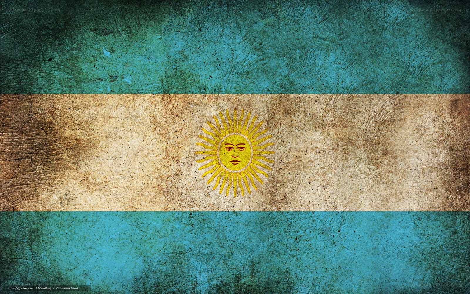 Argentine flag with sun emblem