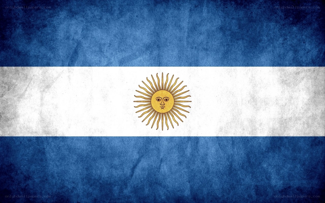 Argentine flag with sun emblem