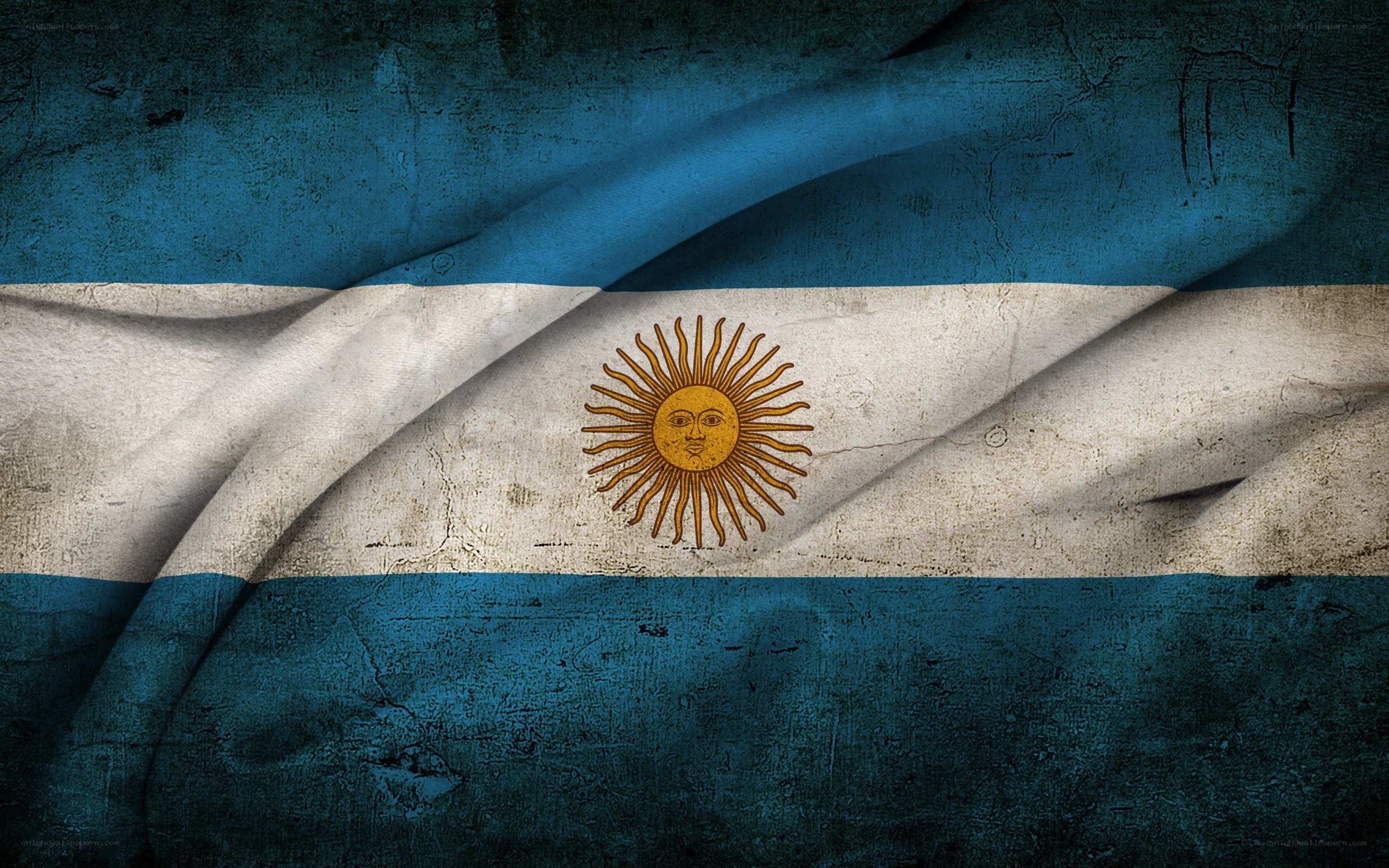 Argentine flag with sun emblem