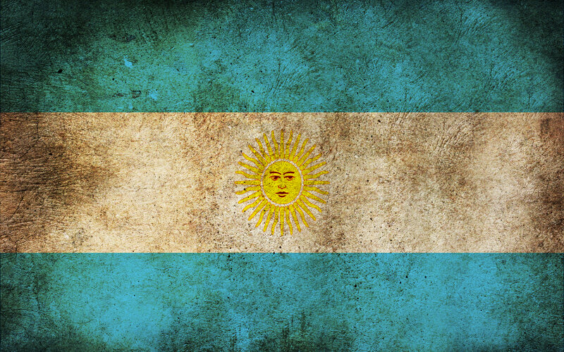 Argentine flag with vintage texture