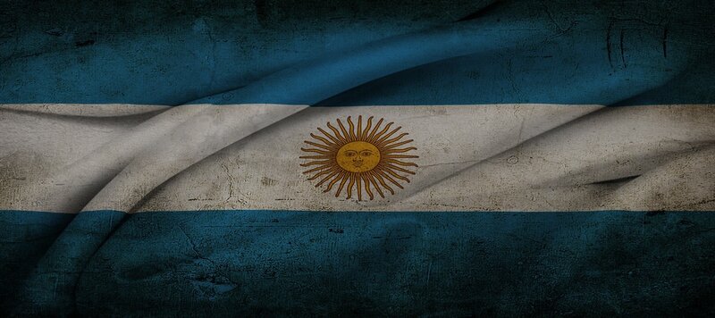 Argentine flag with weathered texture