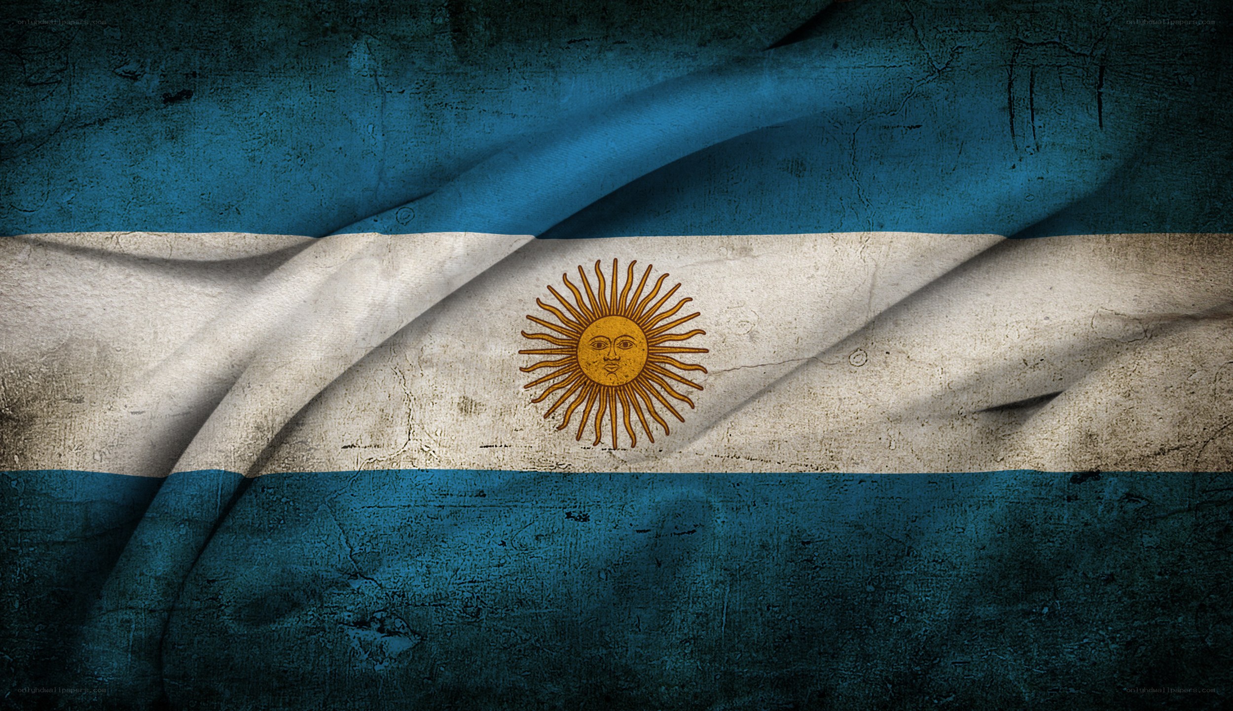 Argentine flag with weathered texture