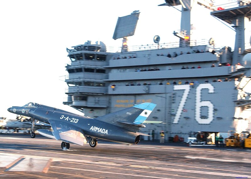 Argentine jet on aircraft carrier