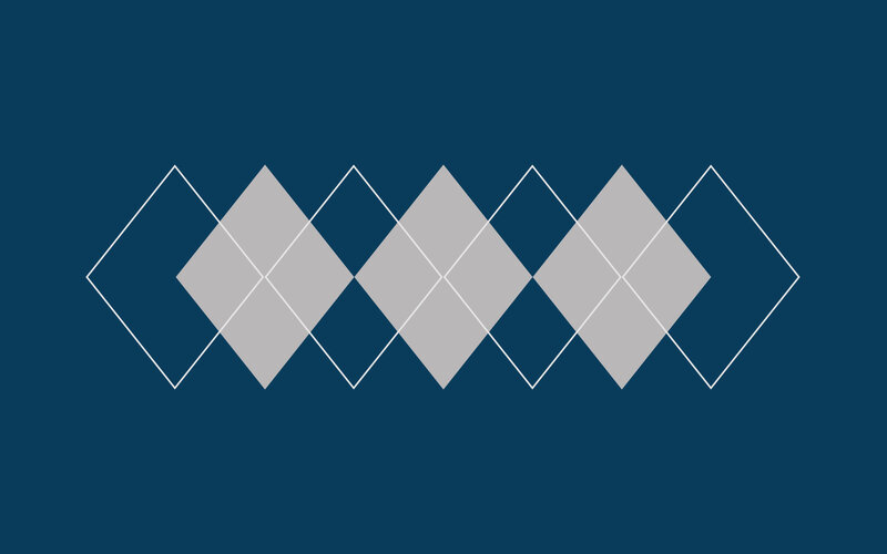 Argyle pattern on blue background