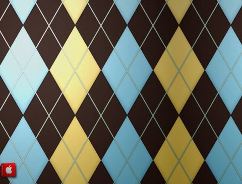 argyle pattern with apple logo