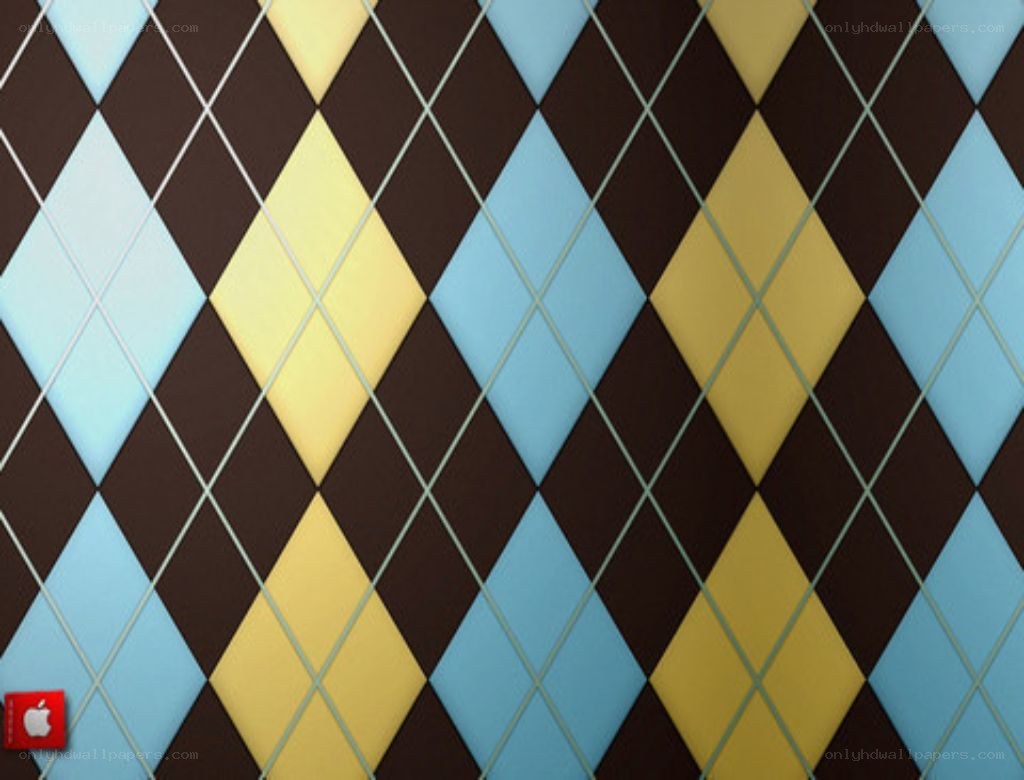 argyle pattern with apple logo