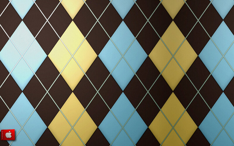 Argyle pattern with blue and yellow