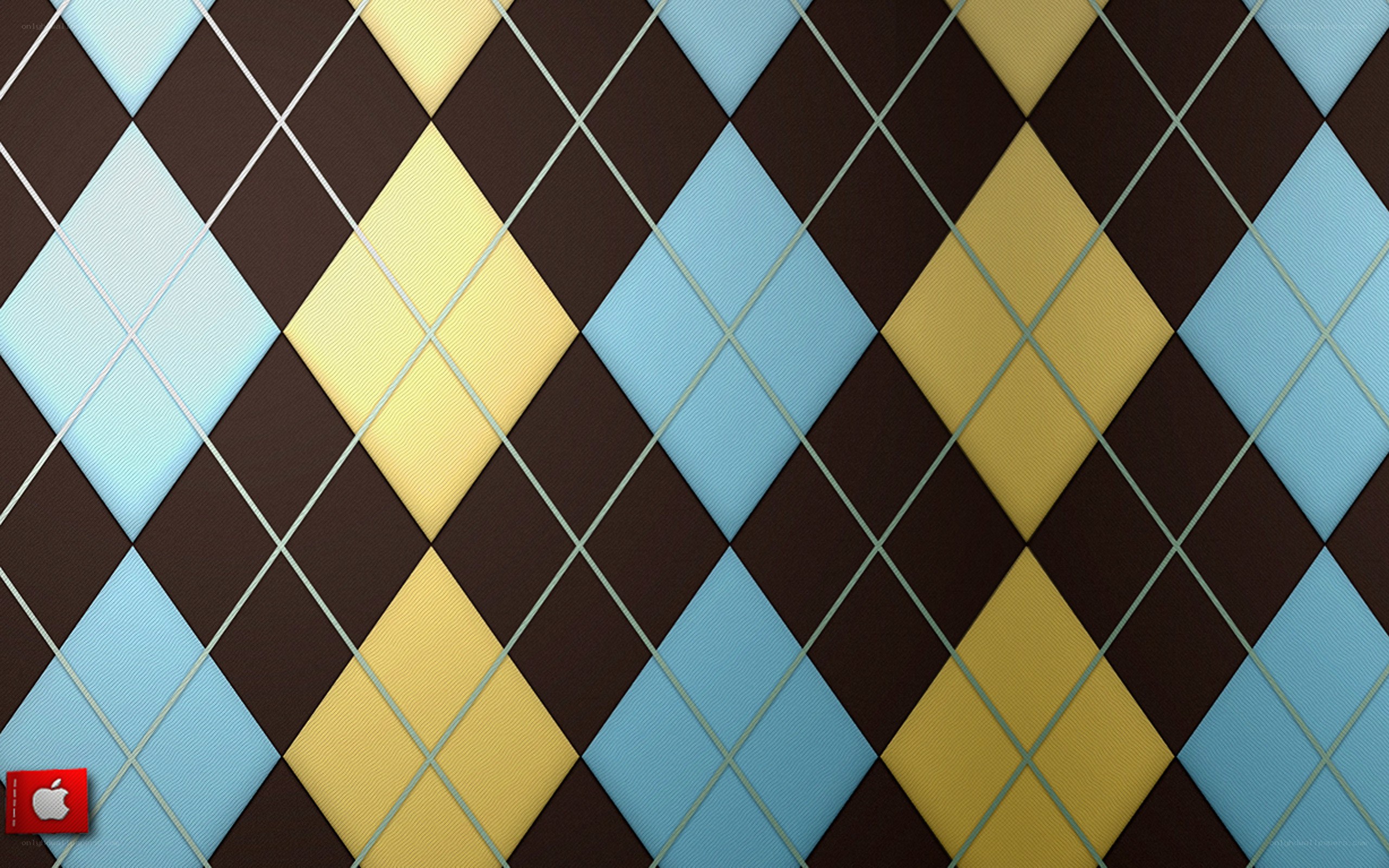 Argyle pattern with blue and yellow