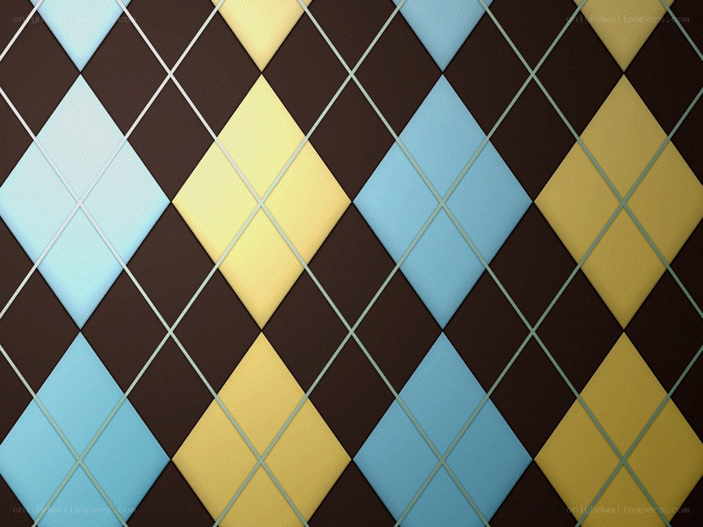 argyle pattern with blue and yellow